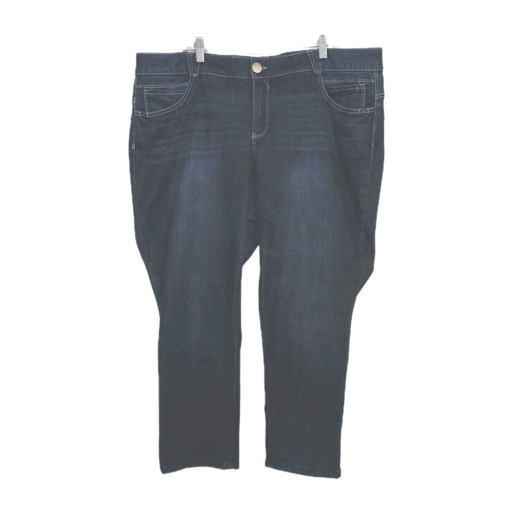 Democracy Ab Solution Ankle Jeans 22W Blue Women WBK1176AN Dark Denim Shaping
